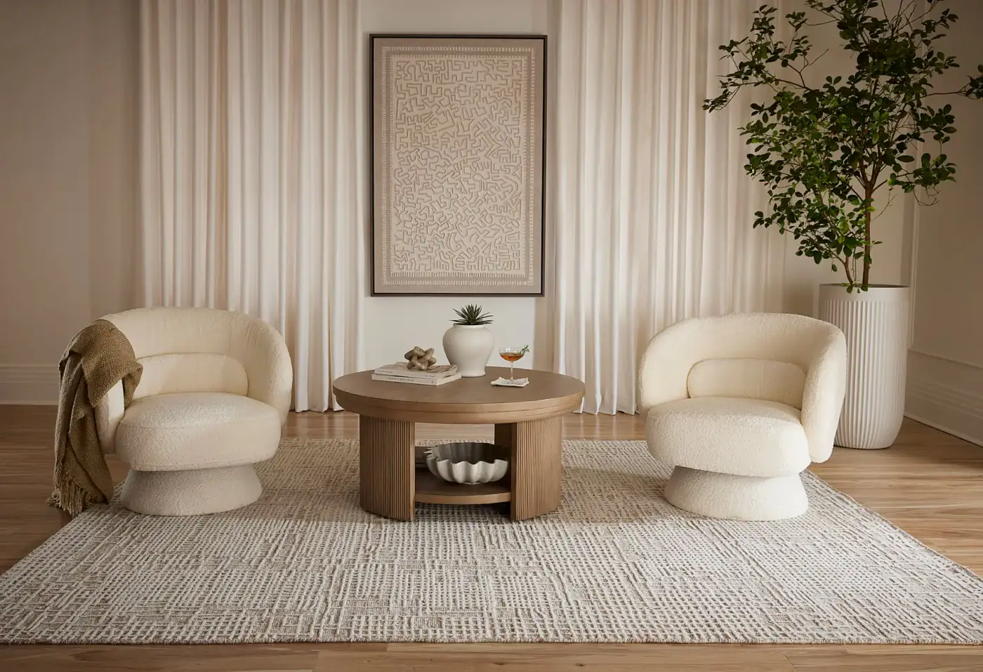 Nectar 1 Rug 03 Beige: Ковер в интерьере
